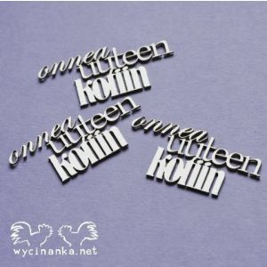 Pahvikuvio teksti Onnea uuteen kotiin MPH7393