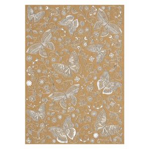 Design kartonki arkki Perhoset Naturel/hopea 4008525227762