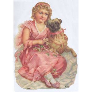 Kiiltokuva Tyttö ja koira ef-7097