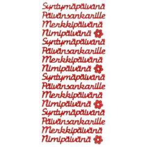 Ääriviivatarra Syntymäpäivänä hologrammi punainen 4061