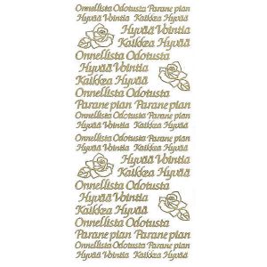 Ääriviivatarra Erilaisia tekstejä kulta 1904051312