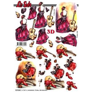 3D-kuva Nainen ja kitara 8712927989949