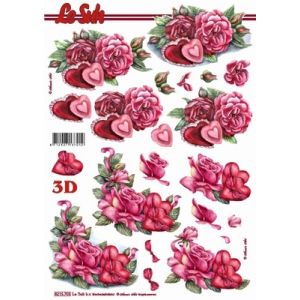 3D-kuva Ruusu ja sydän 8712927137012