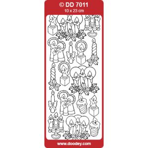 Ääriviivatarra Kynttilät kulta 7011K