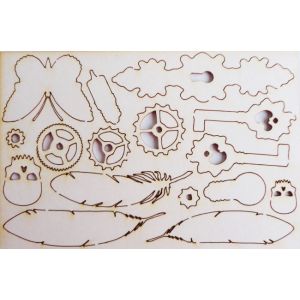 Laserleikatut pahvikuviot TEC-001 mix Z19