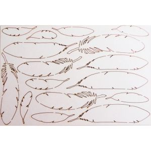 Laserleikatut pahvikuviot TEC-002 feathers Z19
