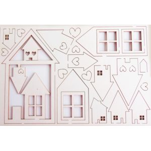 Laserleikatut pahvikuviot TEC-032 home sweet home Z19