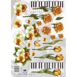 3D-kuva Piano ja kukat 9789077934456