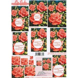 3D-Pyramidi Ruusu,tumma pohja 8712927976819